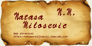 Nataša Milošević vizit kartica